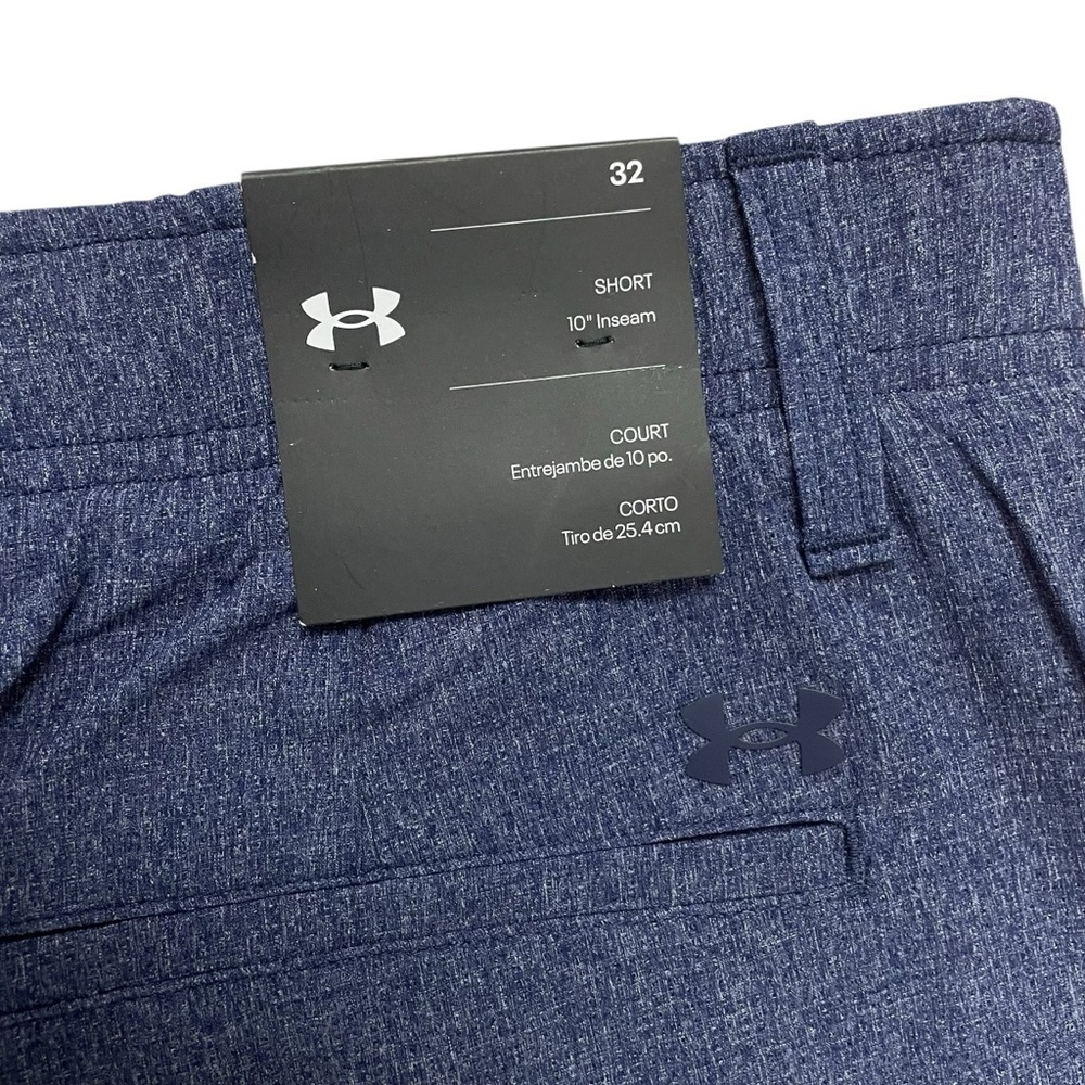 UNDER ARMOUR Golf Vented Shorts Men’s Size 32 Dark Blue 10" Inseam 4 Way Stretch - Picture 4 of 7